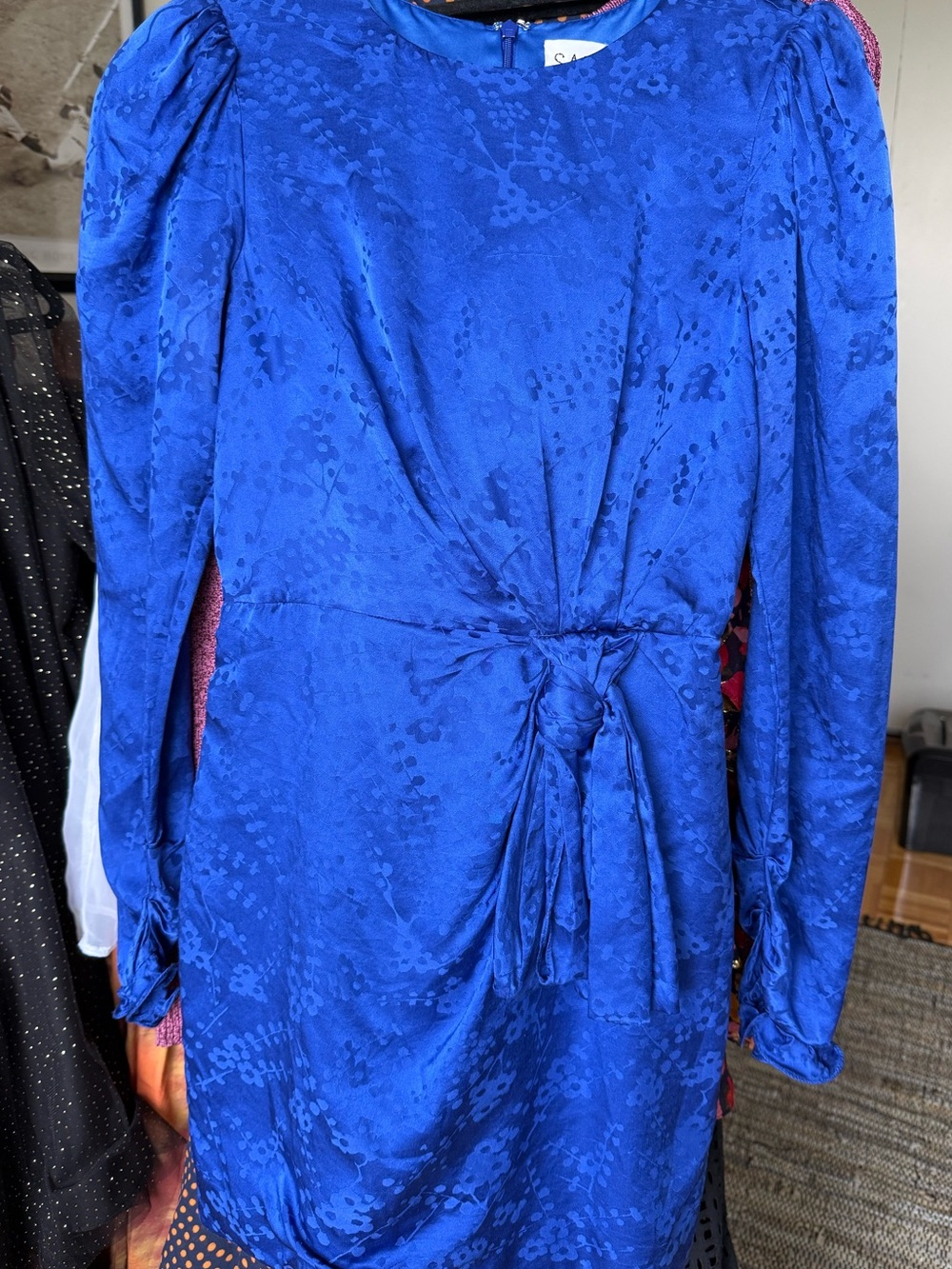 SALONI Cobalt Blue Long-Sleeve Mini Dress - Picture 2 of 3